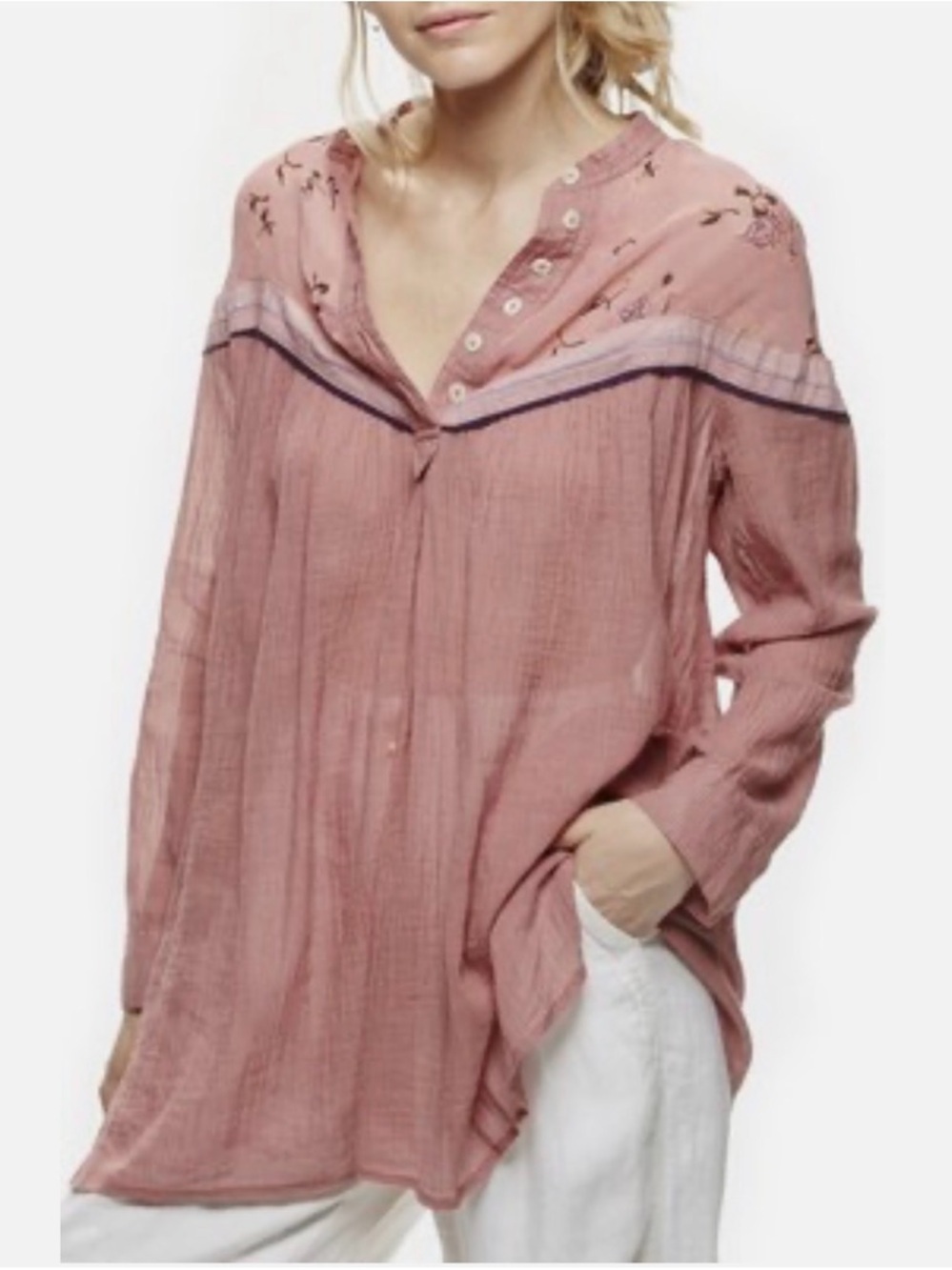 Free People | Oversized Hearts & Colors Peasant Tunic | Sz M